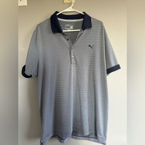 Mens Puma Golf Polo Navy Black White XL